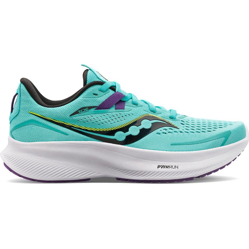 Women's Saucony Ride 15, Cool Mint/Acid, 9.5 B Medium