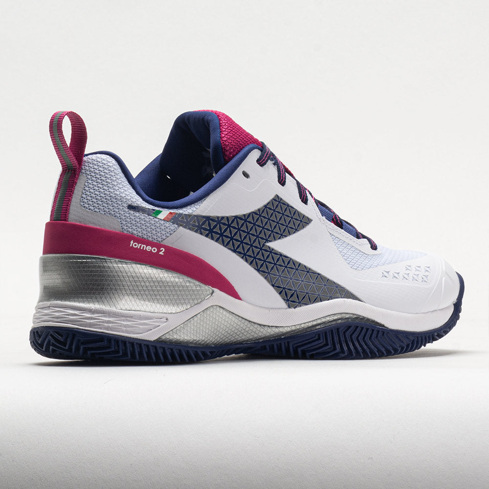 Diadora Blushield Torneo 2 Clay Women's  White/Blueprint/Pink Yarrow