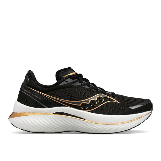 Women's Saucony Endorphin Speed 3, Black/Goldstruck, 6 B Medium
